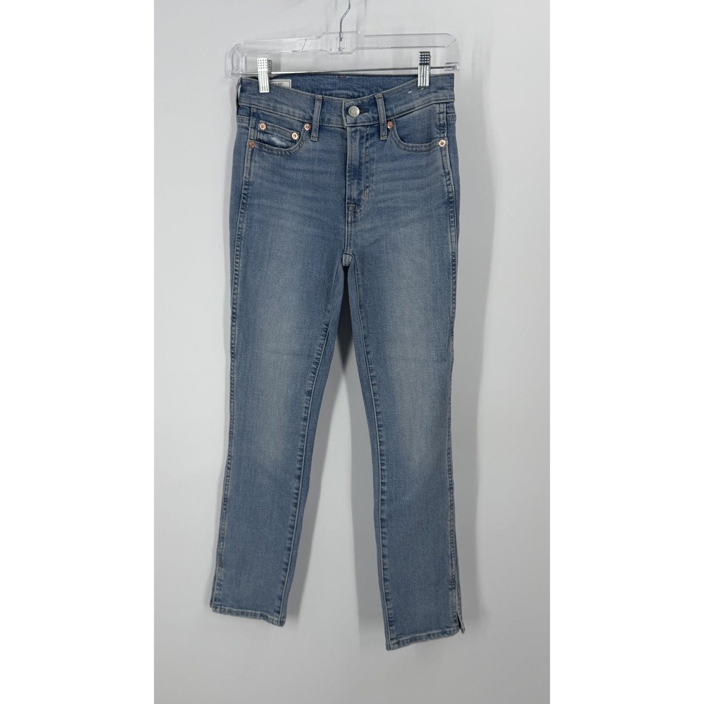 Gap Vintage Slim Jeans Womens 24/00R Blue Mid Rise Split Hem Denim